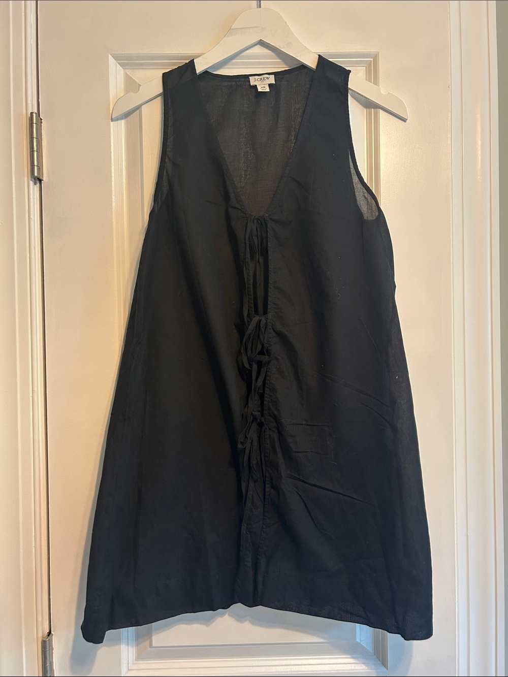 J. Crew Black Sleeveless Tie-Front Cover Up